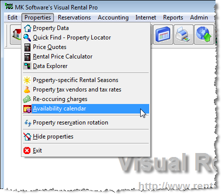 property menu